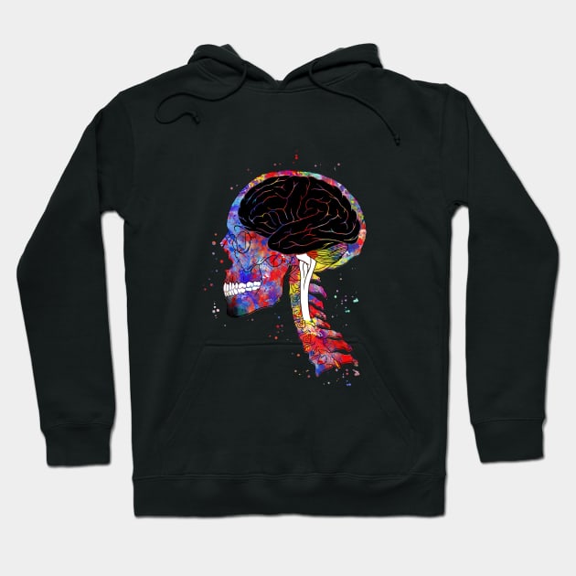 Skull and brain Hoodie by RosaliArt